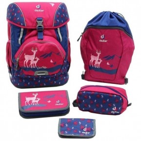 Шкільний набір Deuter OneTwoSet - Sneaker Bag колір 5018 magenta deer (3830116 OneTwo; 3890115 Sneaker Bag; 3890215 Chest Wallet; 3890416 Pencil Pouch; 2890315 Pencil box) Фото №1